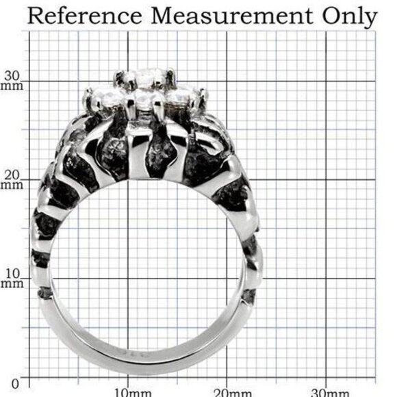 STAINLESS STEEL Men's Cubic Zirconia Cluster Nugget Ring - Picture 14 of 14